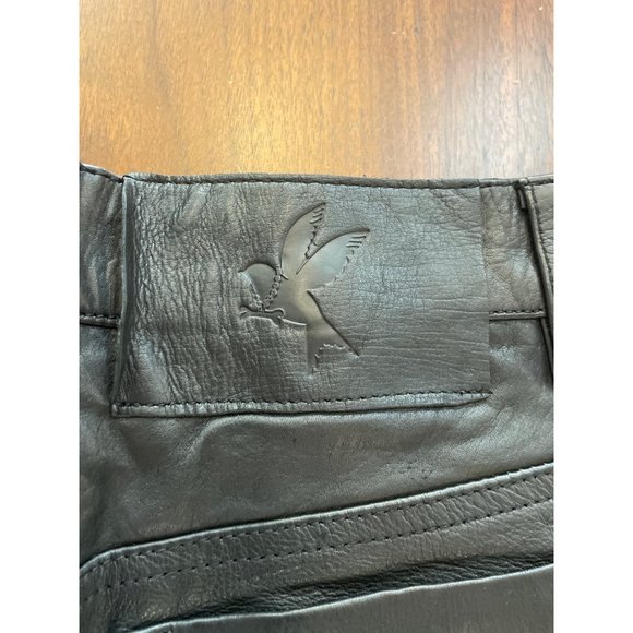 One Teaspoon Wanderer Leather High Waist Bandits Shorts in Black 31 - Picture 9 of 13